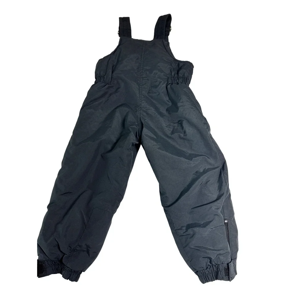 Vintage GAP Silver Ice Kids XS Snow Bibs Ski Overalls Black 80s 90s Outdoor